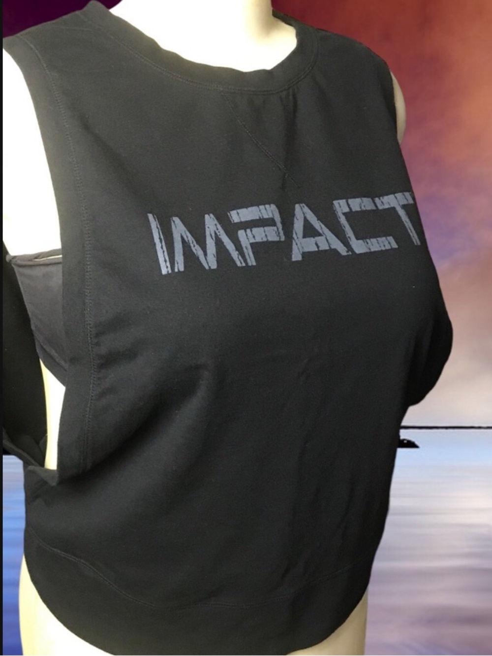 Sleeveless Oversized Graphic Athletic Sweatshirt